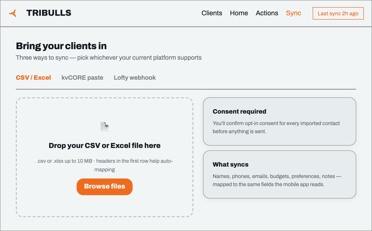 Tribulls data sync: pasted notifications structured into client accounts